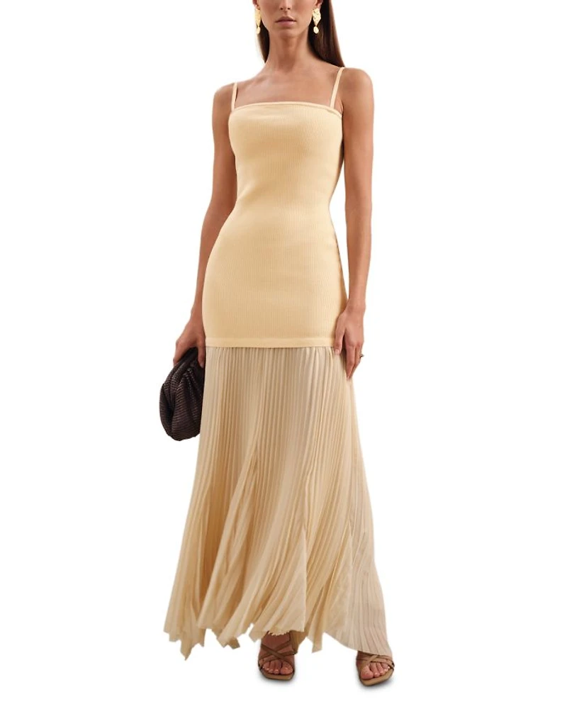 Milana Knit Woven Midi Dress