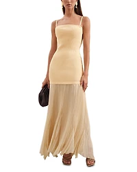 Reiss Milana Knit Woven Midi Dress