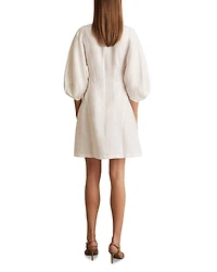 Romi Linen Balloon Sleeved Short Dress