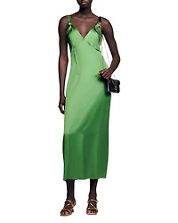 Sandro Cecile Fluid Satin Effect Dress