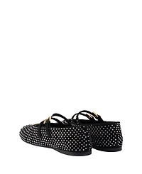 Women's Suede Ballerinas with Crystals