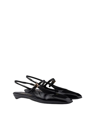 Women's Patent Leather Slingback Ballerinas