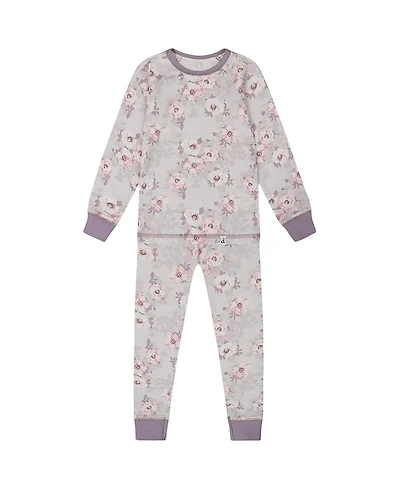 Deux par Deux Girls' Printed Organic Cotton Long Sleeve Top and Pant Pajama Set - Big Kid