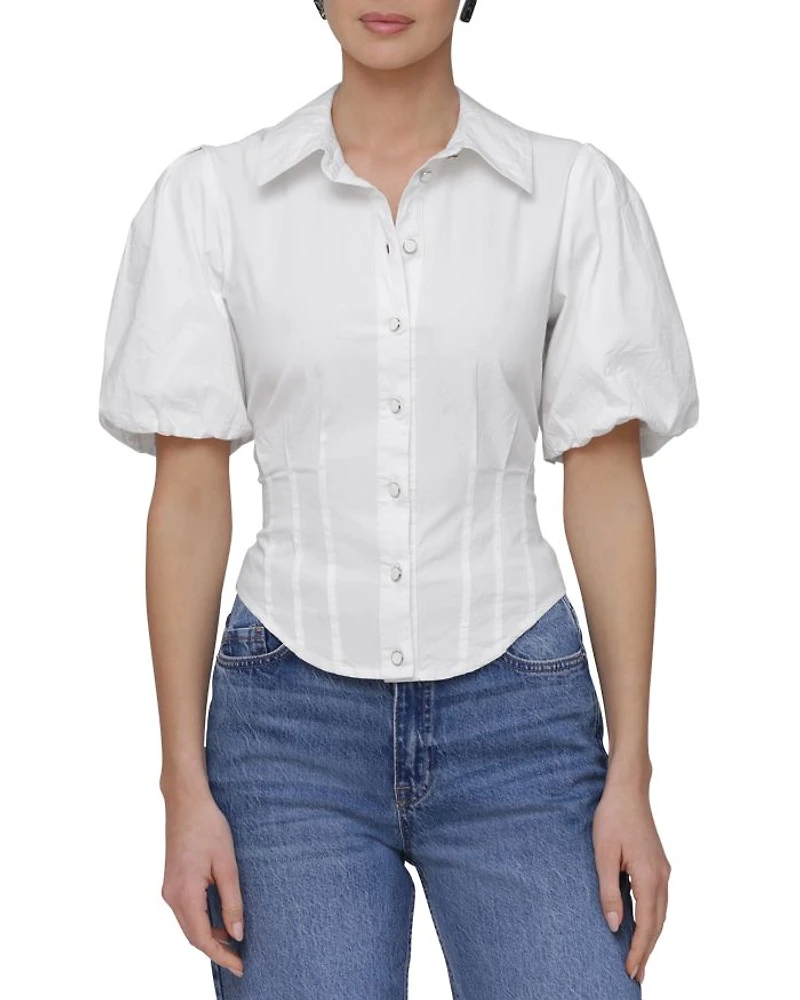 Button Front Corset Shirt
