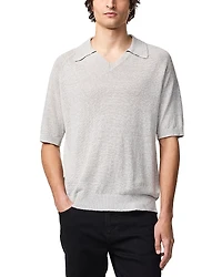 NN07 Cale 6565 Regular Fit V Neck Polo Short Sleeve Linen Sweater