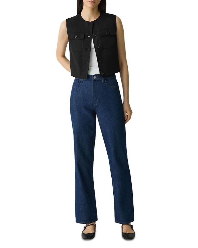Fitted Sleeveless Linen Vest