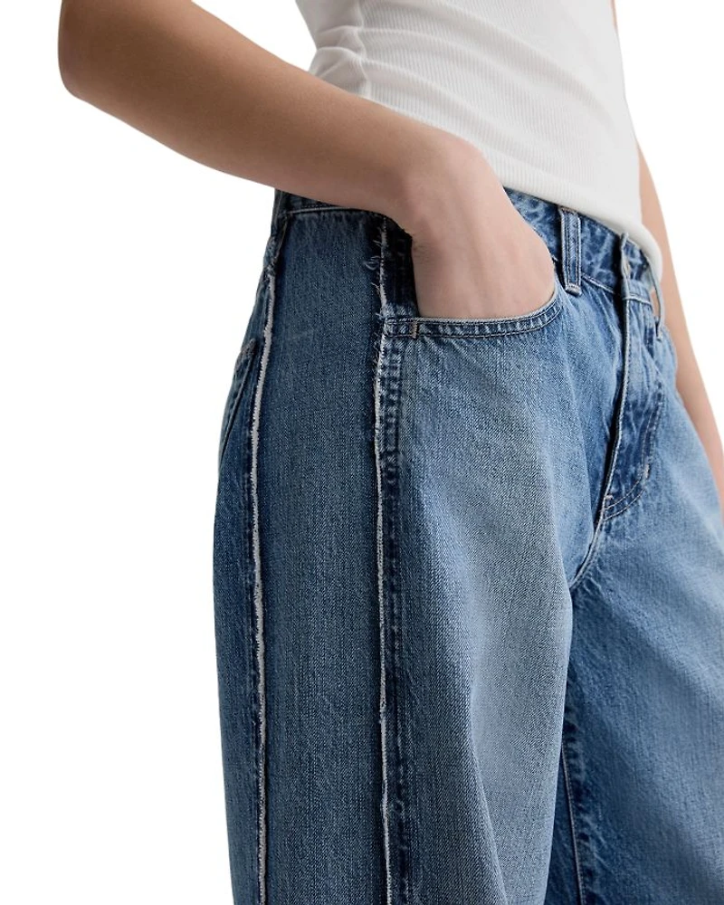 Adria Colorblock Low Rise Wide Leg Jeans Socialite