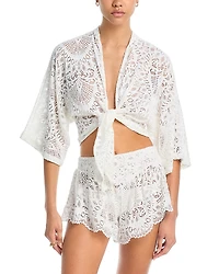 Nightcap Lanai Lace Kimono Swim Cover-Up