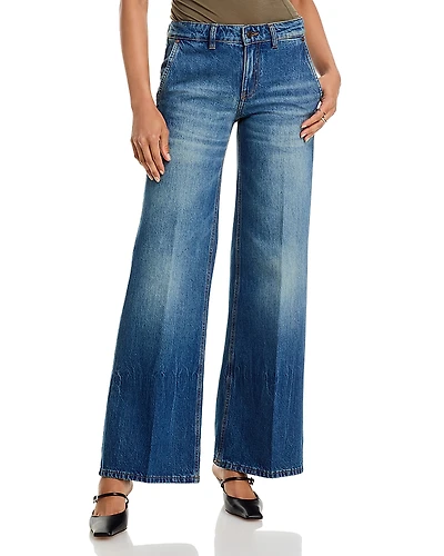 Victoria Beckham Gigi Mid Rise Straight Jeans
