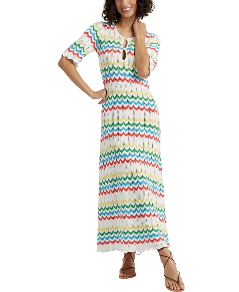 Chinti & Parker Women's Cotton Chevron Stitch Dress