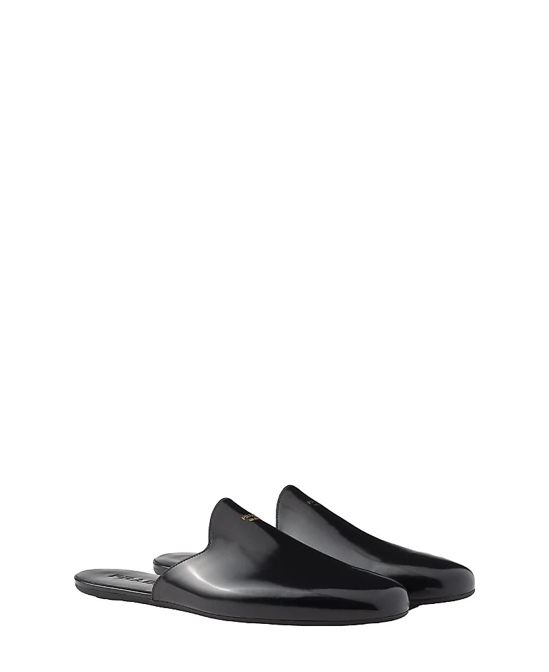 Prada Men's Brushed Leather Slippers