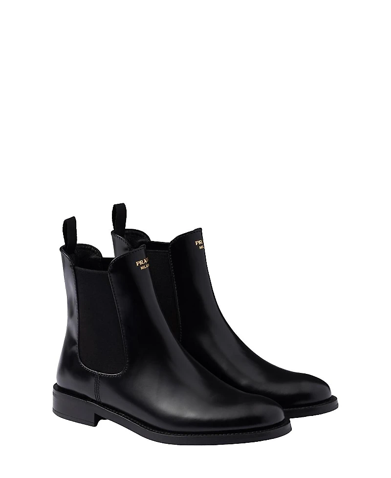 Prada Women's Brushed Leather Ankle Boots