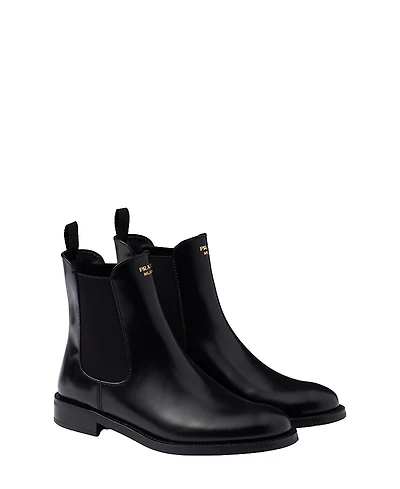 Prada Women's Brushed Leather Ankle Boots