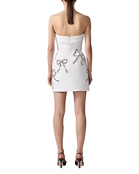 Silk Embellished Mini Dress