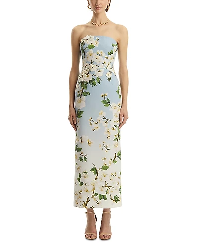 Oscar de la Renta Cherry Blossom Embroidered Gown