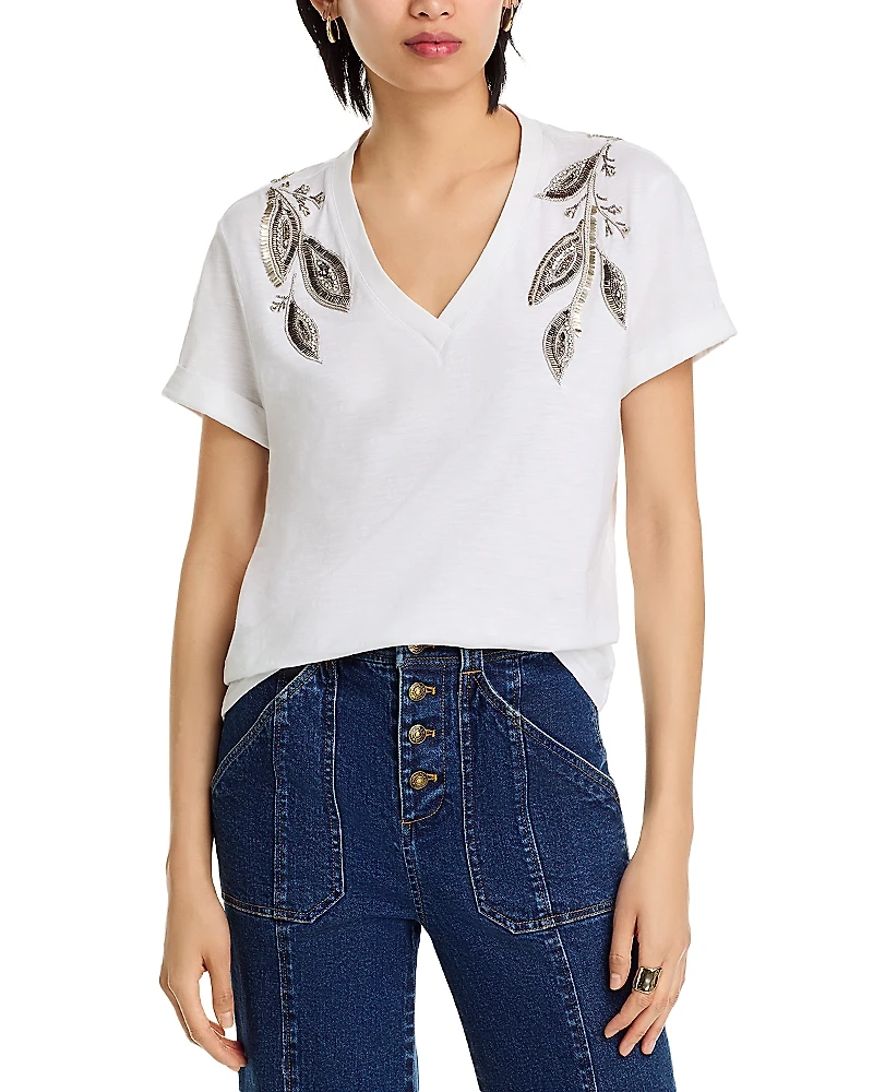 Cinq a Sept Bree Beaded Tee