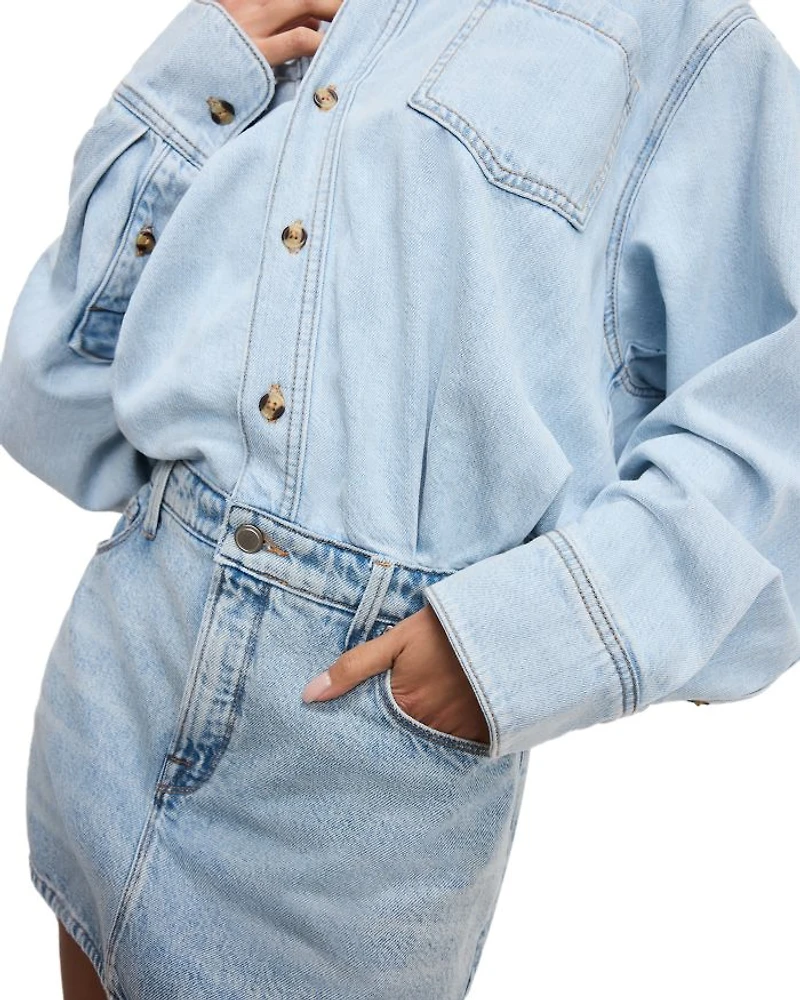 Denim Mini Shirt Dress