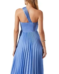 Rasya One Shoulder Pleated Maxi Dress