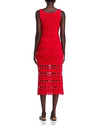 Joan Crochet Scoop Neck Midi Dress