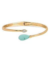 Ettika Turquoise Solstice Turquoise & Cubic Zirconia Bypass Bangle Bracelet