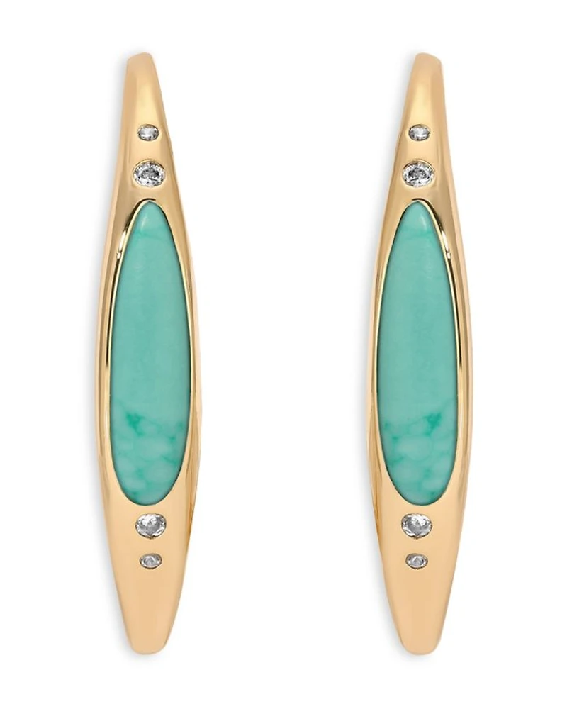 Turquoise Solstice Turquoise & Cubic Zirconia Hoop Earrings