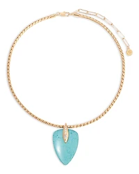 Ettika Turquoise Solstice Turquoise & Cubic Zirconia Pendant Choker Necklace, 15.5-18.5