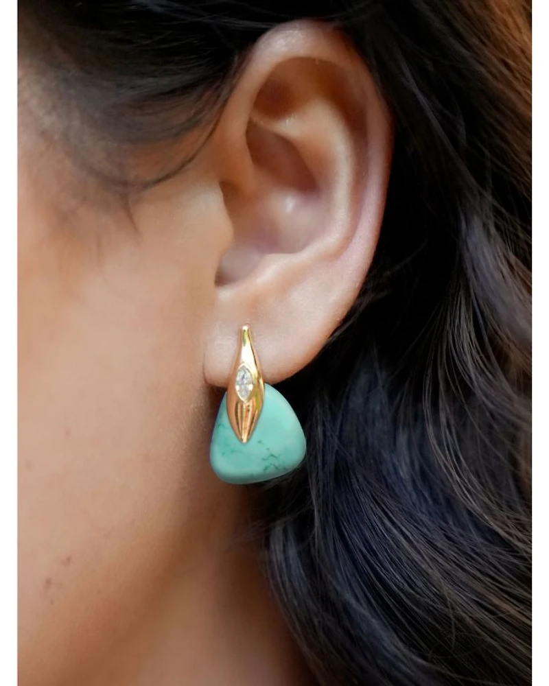 Turquoise Solstice Turquoise & Cubic Zirconia Drop Earrings