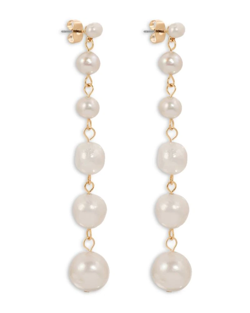 Cultured Freshwater Pearl Linear Drop Earrings