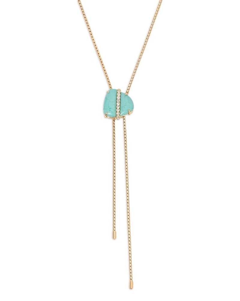 Turquoise Solstice Turquoise & Cubic Zirconia Lariat Necklace, 33"