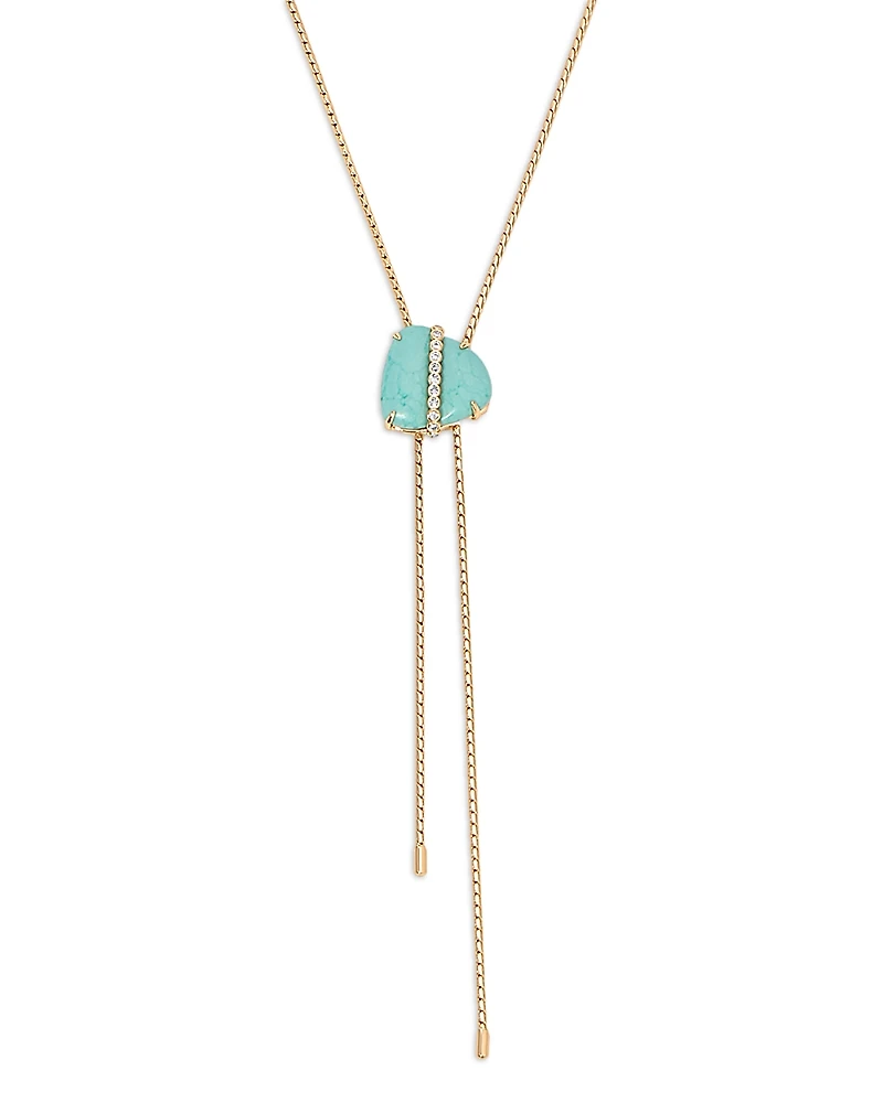 Ettika Turquoise Solstice Turquoise & Cubic Zirconia Lariat Necklace, 33