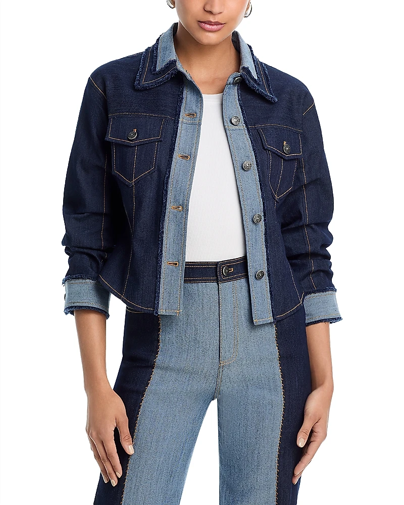 Cinq a Sept Canyon Cropped Scrunched Jacket