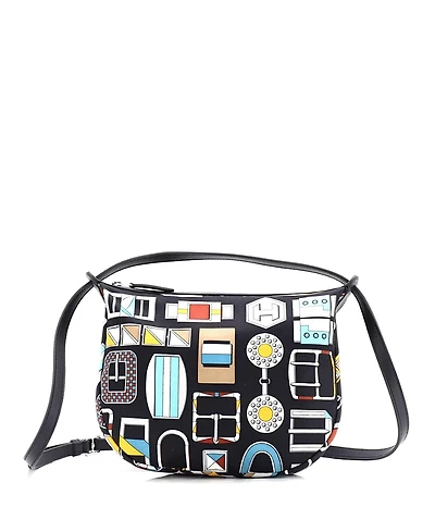 Pre-Owned HERMES Sursoie To Go Pouch Printed Silk and Leather