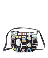 Pre-Owned HERMES Sursoie To Go Pouch Printed Silk and Leather