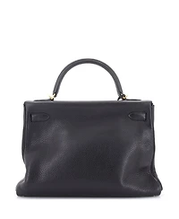 Kelly 32 Handbag Black Clemence with Gold Hardware