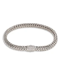 John Hardy Classic Chain Sterling Silver Small Bracelet with Diamond Pave