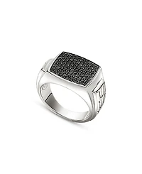 John Hardy Men's Sterling Silver Id Black Sapphire Pave Signet Ring