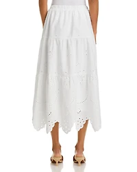 Eyelet Midi Skirt - Exclusive