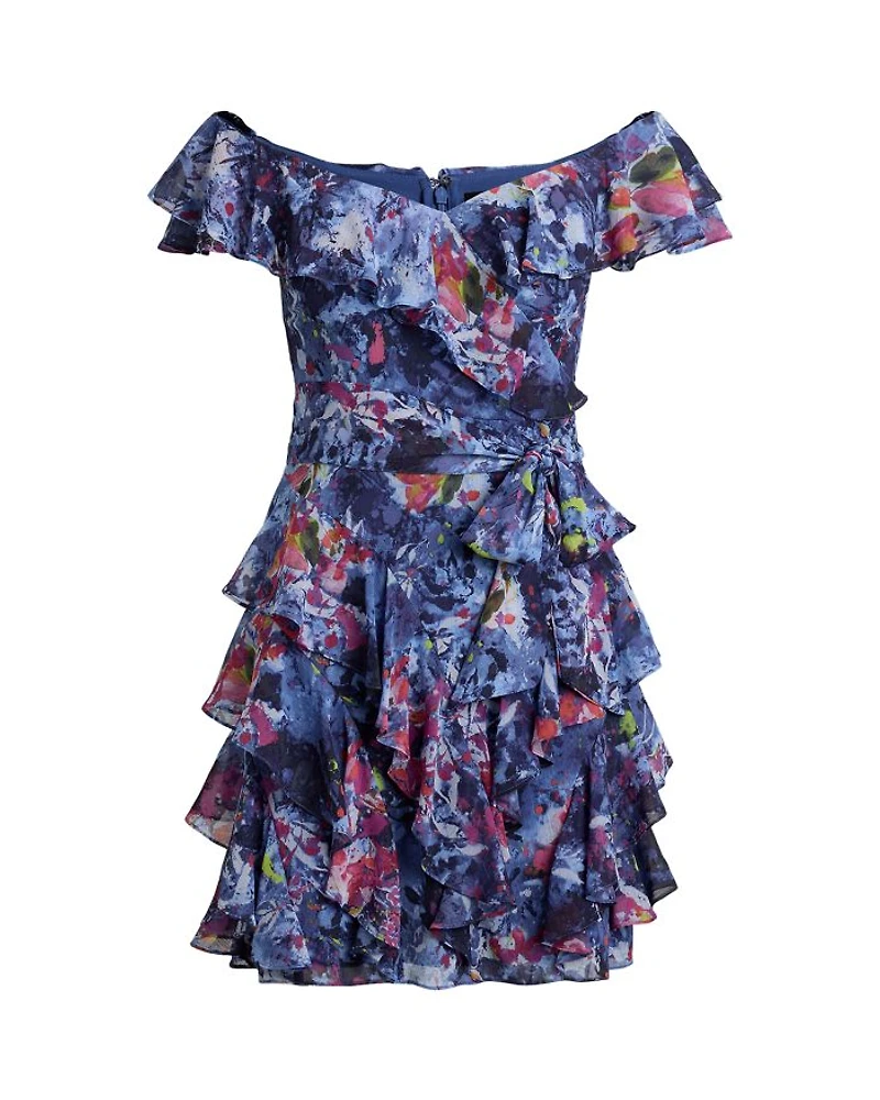 Print Off The Shoulder Cocktail Dress