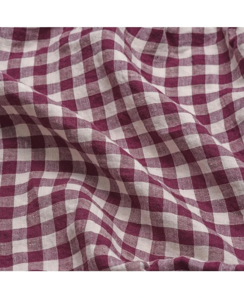 Gingham Linen Fitted Sheet