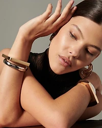 Tina Geometric Double Row Cuff Bracelet