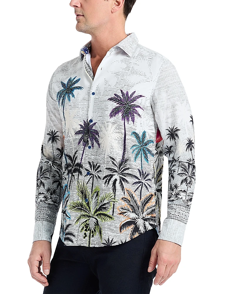 Robert Graham Palm Woven Long Sleeve Shirt