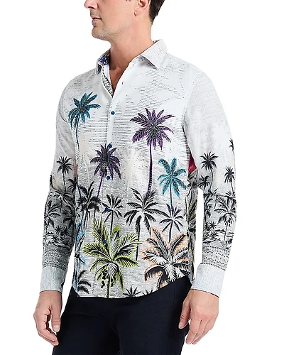 Robert Graham Palm Woven Long Sleeve Shirt