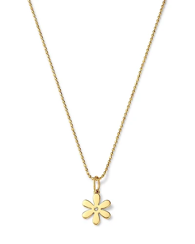 Sydney Evan 14K Yellow Gold Diamond Accent Daisy Pendant Necklace, 18