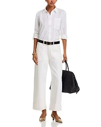 The Utility Trouser High Rise Ankle Wide Leg Jeans Au Natural Clean