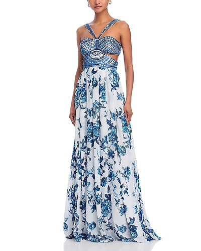 L'Agence Annistyn Embellished Floral Gown