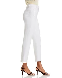 Noya High Rise Slim Flare Jeans Blanc