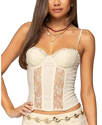 Edikted Avena Linen Look Lacey Corset