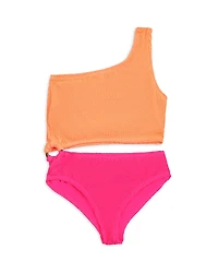 Limeapple Girls' Cutout One Shoulder Piece Swimsuit - Big Kid