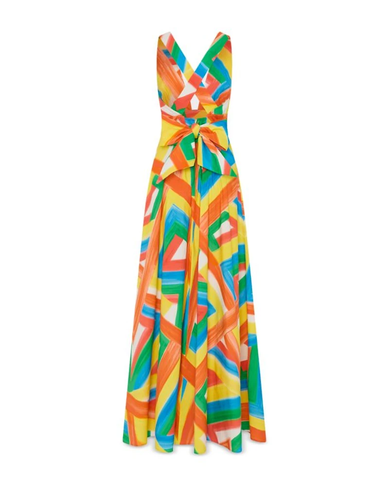 Catarina Multi Stripe Poplin Maxi Dress