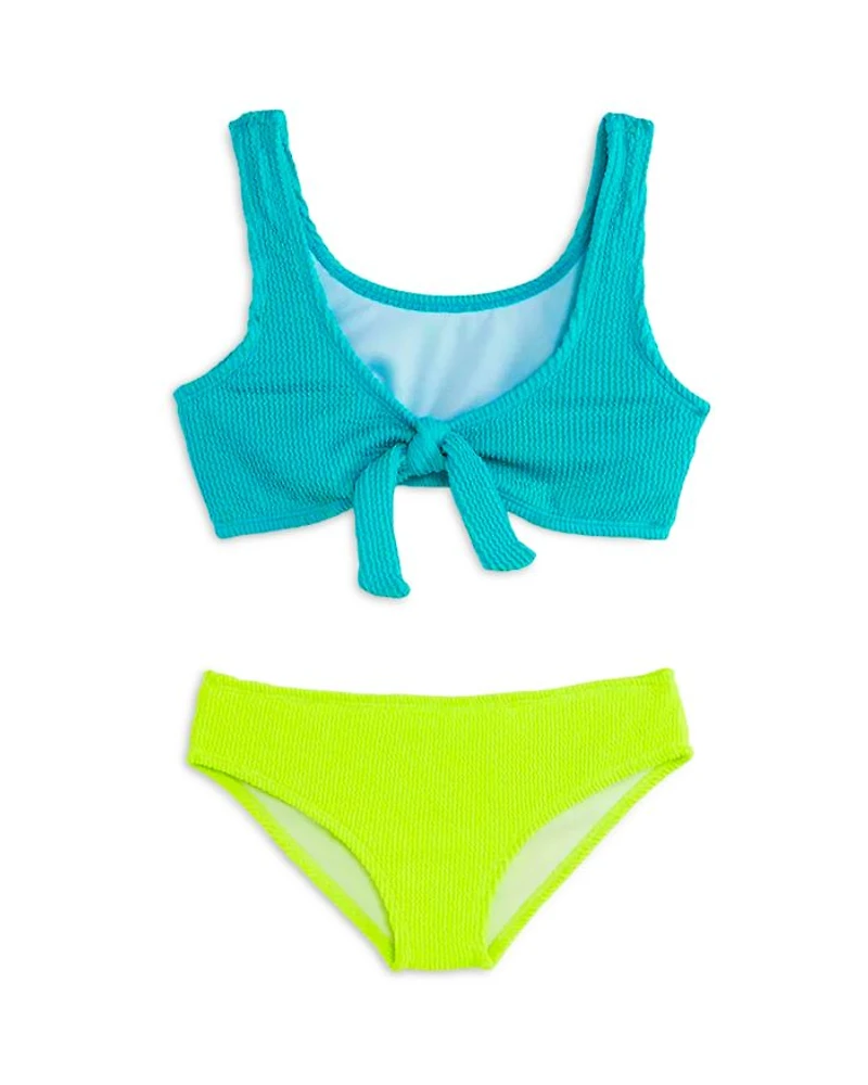 Girls' Izy Crinkle Tie Front Two Piece Swimsuit - Little Kid, Big Kid